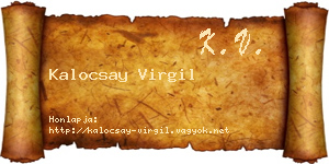Kalocsay Virgil névjegykártya